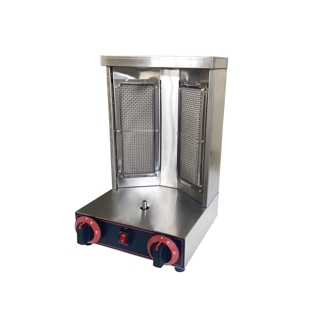 Vertical Rotating Doner Kebab Machine - 2 Burner LP Gas Shawarma Grill for Gyro, Kebabs & More | Commercial & Home Use for Restaurants, Food Trucks & Outdoor Parties
