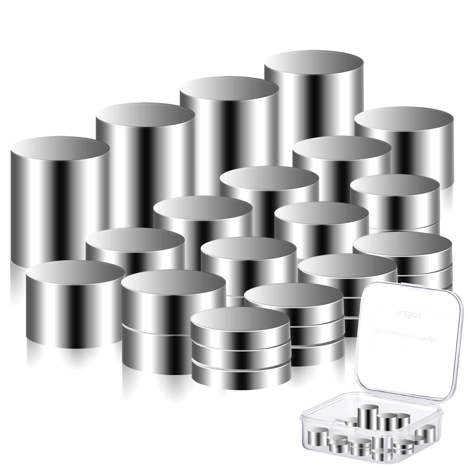 Gisafai 31-Piece 5.25 oz Tungsten Pinewood Derby Car Weights Set - 4 Sizes Cylindrical Weights for Precise Balancing | Perfect for Pinewood Derby Racing & Boy Scouts Car Competitions