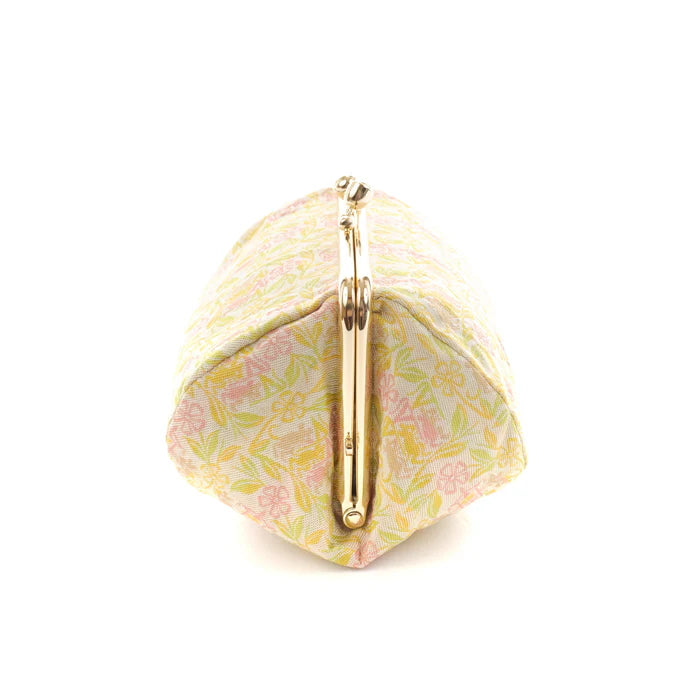 Nishijin Woven Small Pouch - Mouse/White Clay Design | Handmade in Kyoto Japan | Cosmetic & Makeup Bag | Japanese Gamaguchi Style | Travel Toiletry Organizer | Stationery Pouch | Bag Organizer | Perfect for Daily Use, Travel & Gift Giving
