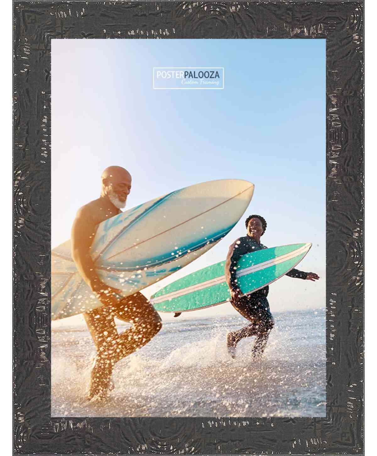 32x40 Rustic Black Farmhouse Picture Frame - Solid Wood Photo Frame with UV Acrylic, Foam Backing & Hanging Hardware - Perfect for Wall Art, Gallery Displays & Home Decor (32