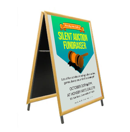 36x36 Wooden A-Frame Sign Holder - 1 1/4