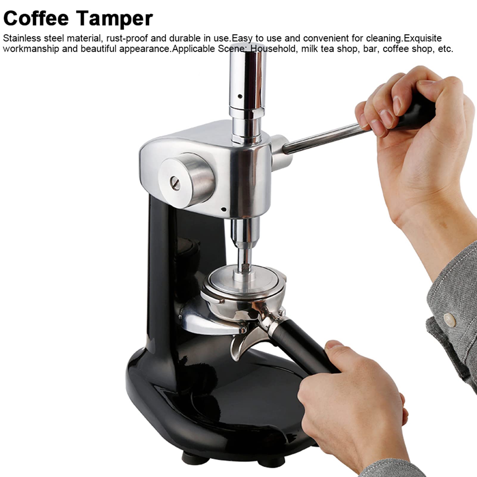 Professional Stainless Steel Coffee Tamper & Distributor - Manual Espresso Press Tool for Baristas, Coffee Shops & Home Use | Perfect for Leveling & Tamping Grounds for Rich Espresso Extraction