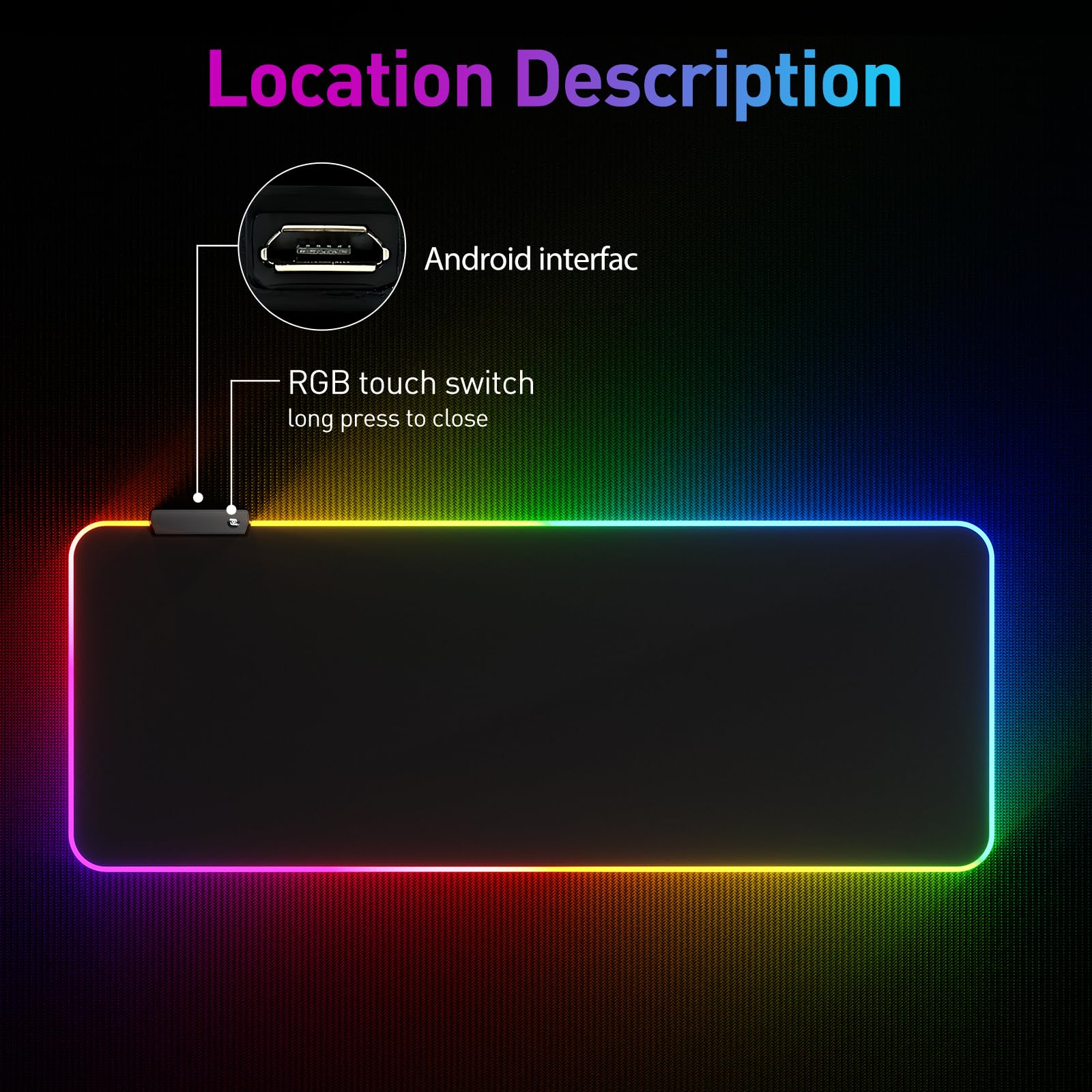 RGB LED Gaming Mouse Pad - Large Extended Glowing Mouse Mat for PC, Laptop, Mac - Perfect for Gaming Setup, Office Work & Streaming Studio