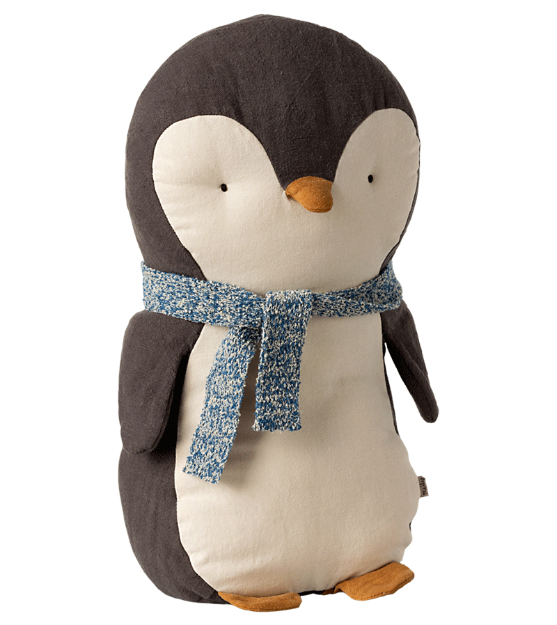 Maileg Medium Penguin Plush Toy - Soft & Cuddly Stuffed Animal for Kids, Perfect for Nursery Decor, Birthday Gifts & Playtime Comfort