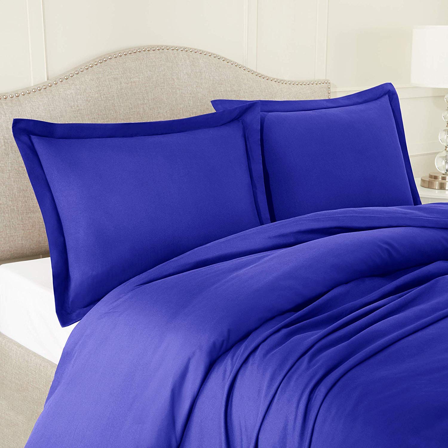 Premium 300 GSM Organic Cotton Duvet Cover & Comforter Set - 500 Thread Count, Queen Size, Royal Blue (2-Piece) | Ultra-Soft Bedding for Cozy Nights & Luxurious Hotel-Style Sleep