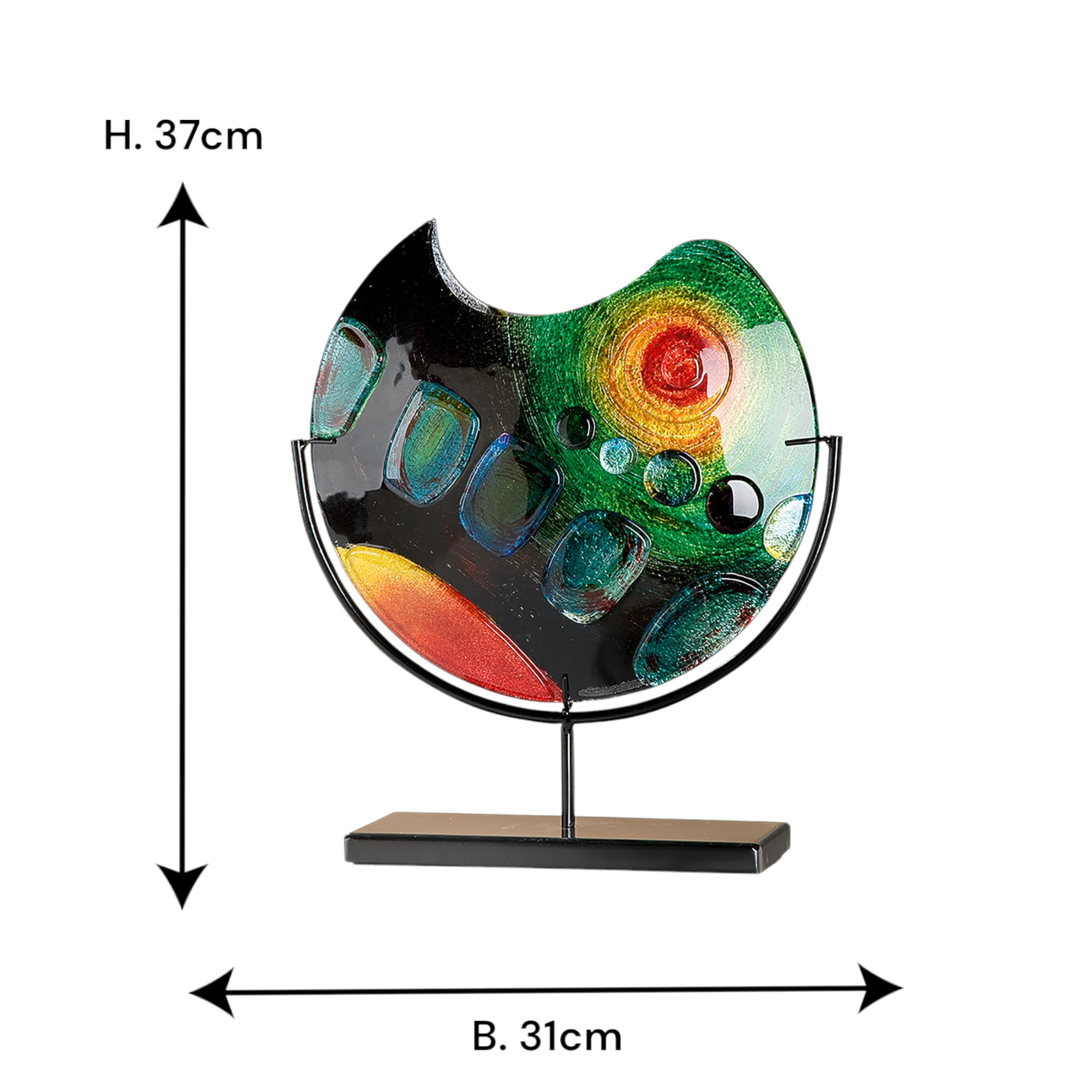 Handmade Glass Designer Vase - 14.5 Inch Tall Modern Home Decor for Living Room, Dining Table & Wedding Centerpiece
