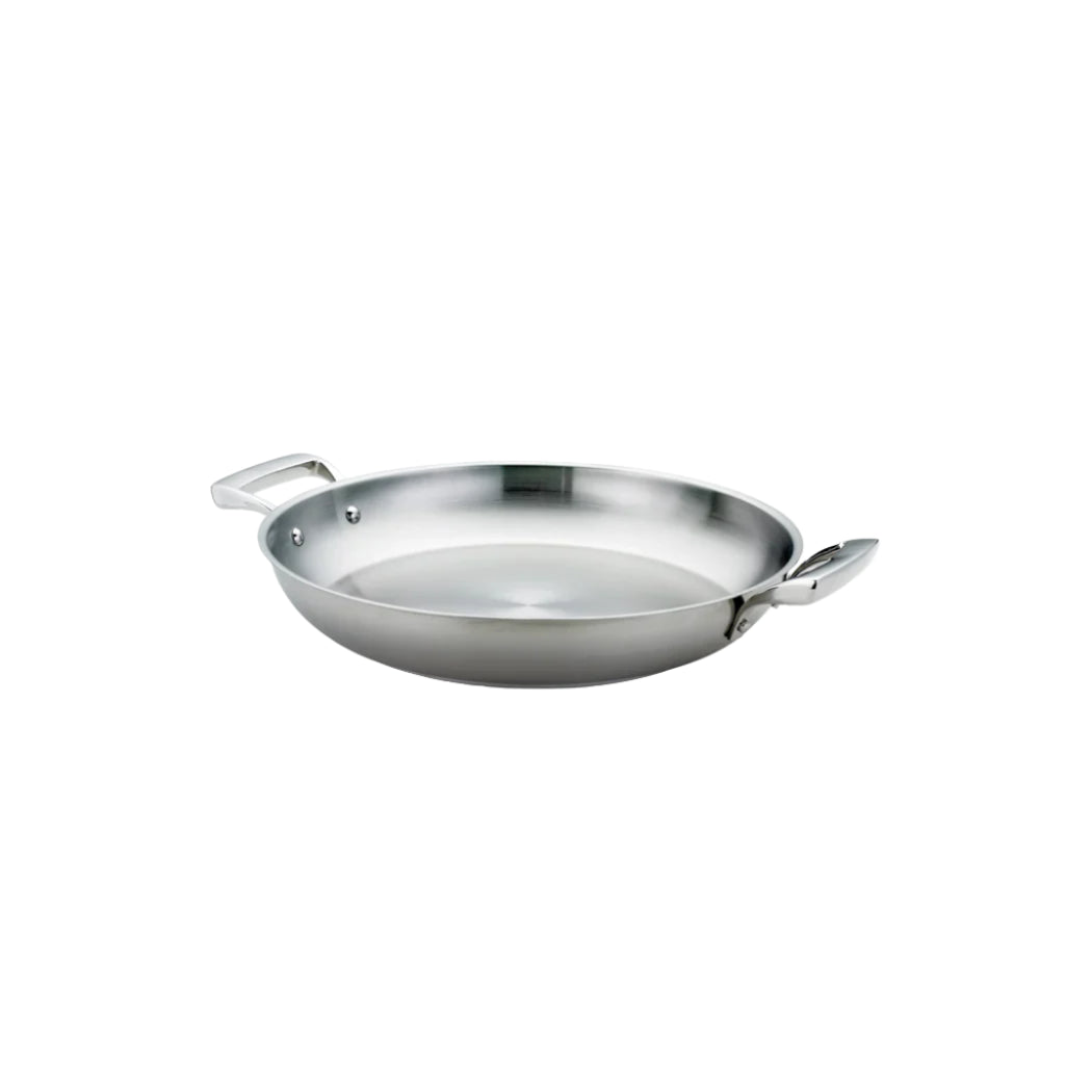 Thermalloy 9.5 Inch Premium Stainless Steel Paella Pan for Authentic Spanish Cooking - Perfect for Outdoor Parties, Family Gatherings & BBQ Events