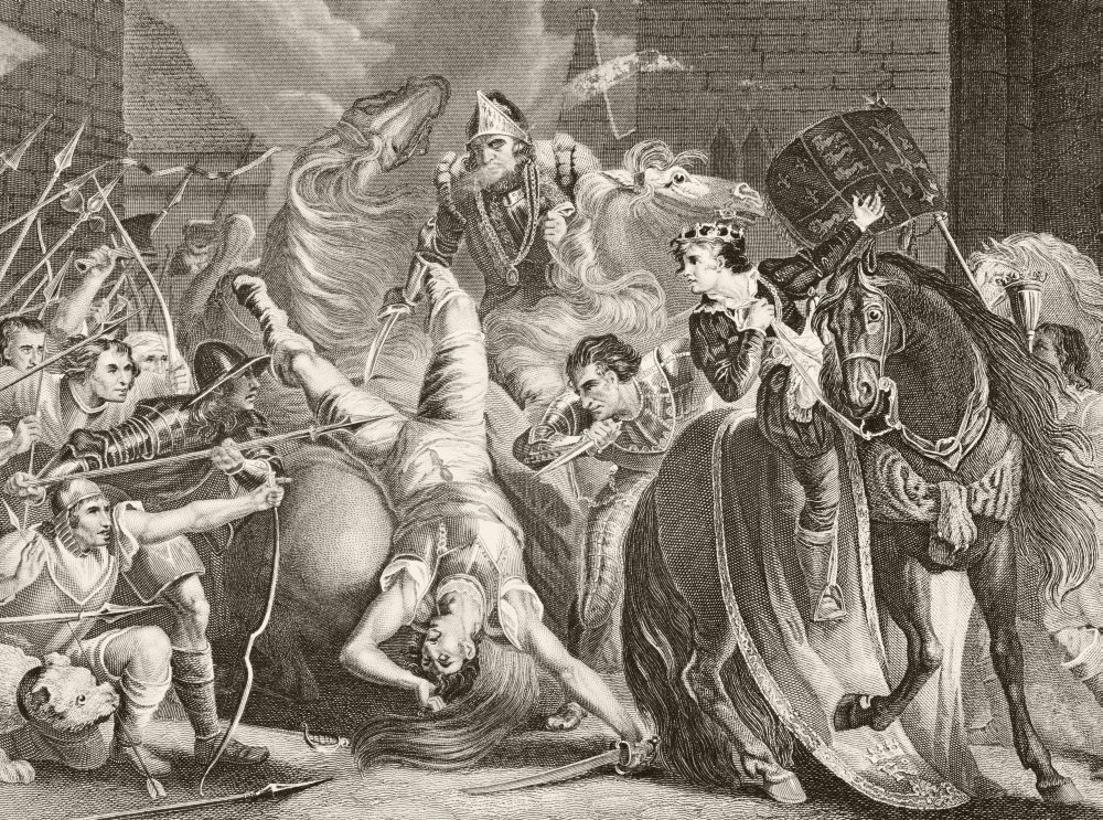 Vintage 1890 The Death of Wat Tyler Historical Poster Print (17x12) - William Aubrey's England History - Perfect for Home Decor, Classroom & History Enthusiasts