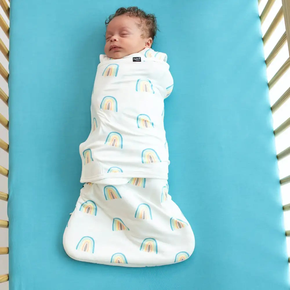 Kyte Baby Swaddler - Soft Organic Cotton Swaddle Blanket for Newborns | Makai Rainbow Print | Perfect for Sleep, Swaddling & Comforting Infants