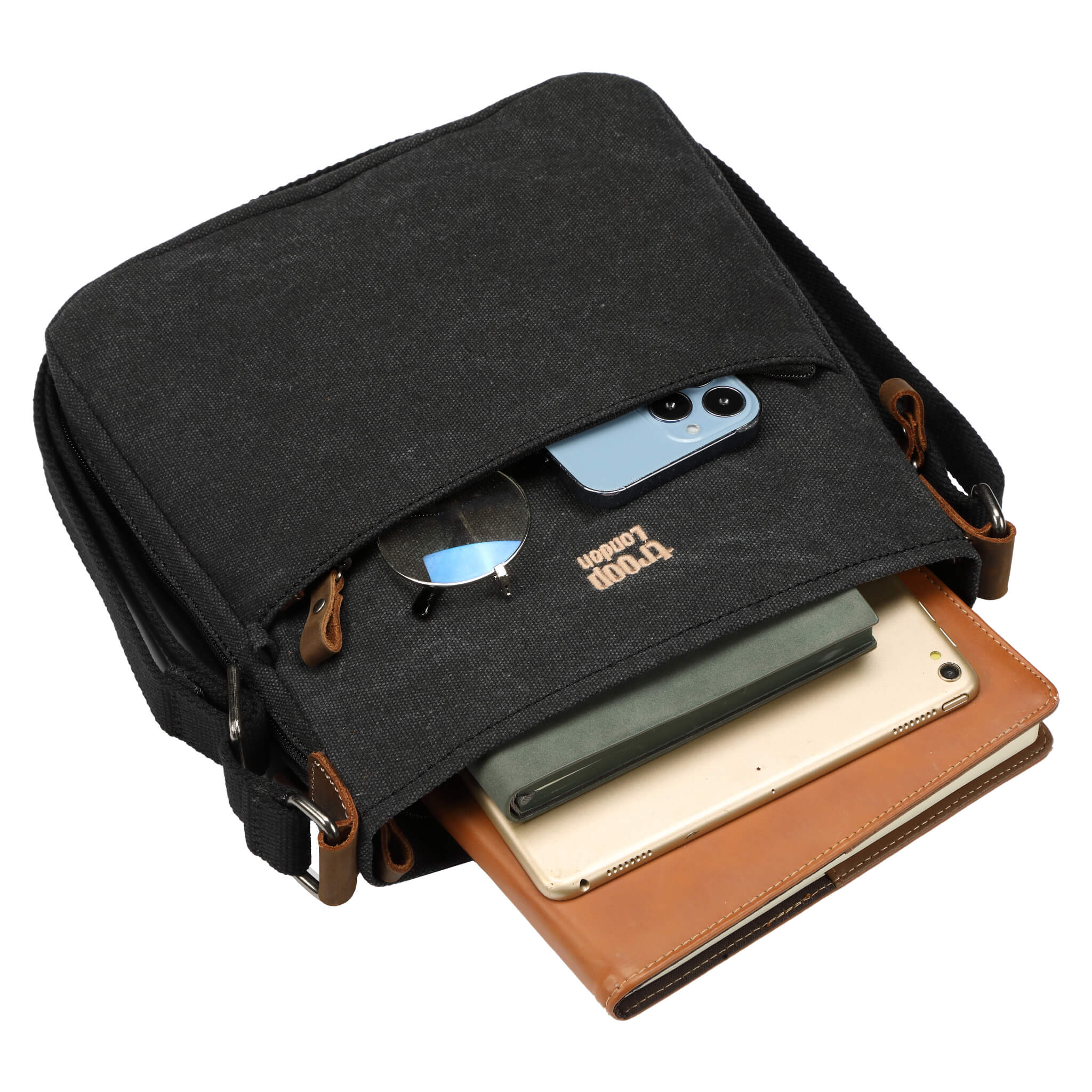 TRP0237 Troop London Classic Canvas Crossbody Bag - Stylish & Durable for Travel, Work & Everyday Use