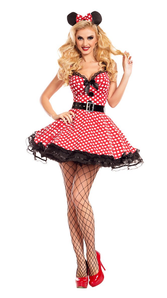 Party King Women's Miss Mouse 3-Piece Halloween Costume Set - Cute & Playful Outfit for Cosplay, Theme Parties & Dress-Up Fun