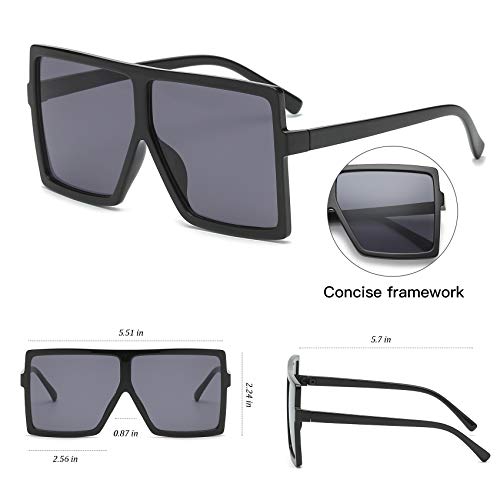 Stylish Set of 2 Oversized Sunglasses for Women & Men - UV Protection Fashion Shades - Perfect for Beach, Driving & Outdoor Activities