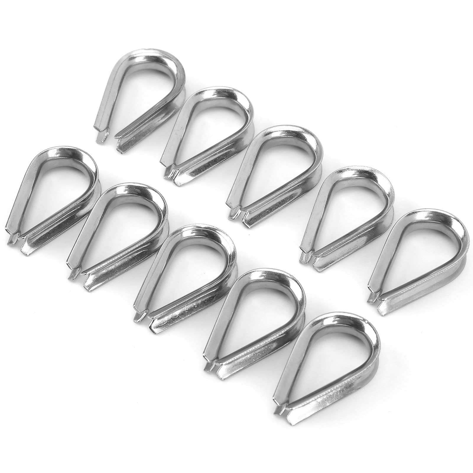 Shanrya Marine Wire Rope Clamps - 4MM Stainless Steel Thimble Clips for Industrial Rigging & Boat Safety - Protective Hardware for Sailing, Fishing & Construction Use