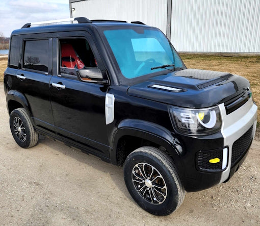 60V Electric Golf Cart LSV - 4 Door Coco Trooper with Rear Trunk Hatch | Black Demo Model | Perfect for Golf Courses, Resorts & Gated Communities