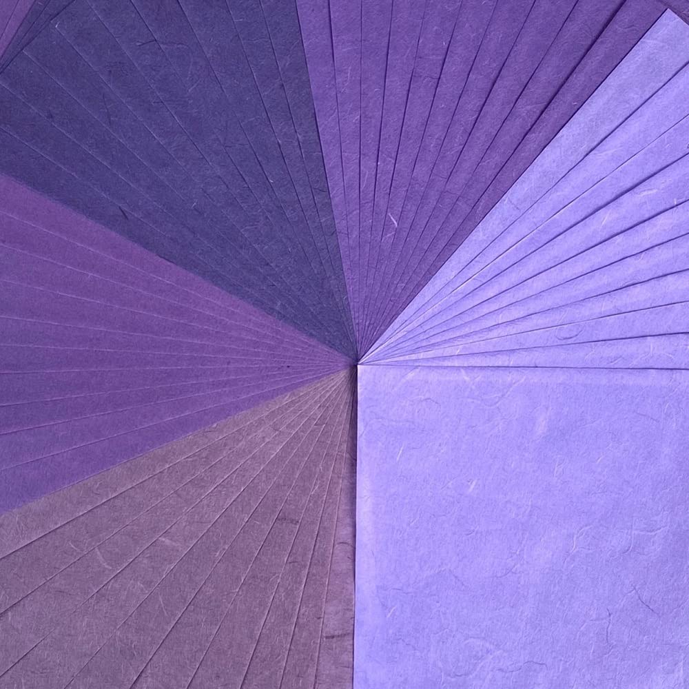 50 Sheets 6x6 Inch Natural Mulberry Paper for Origami, DIY Crafts, Scrapbooking & Card Making - Eco-Friendly Square Folding Paper in Lavender Tone - Perfect for Gift Wrapping, Home Decor & Art Projects