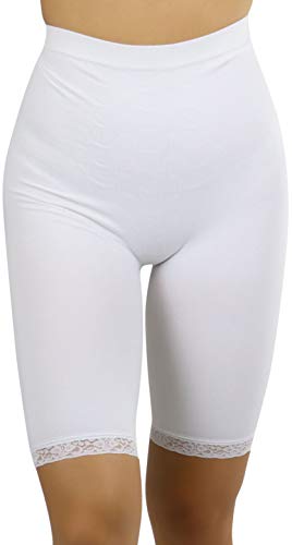 High Waisted Knee Length - White