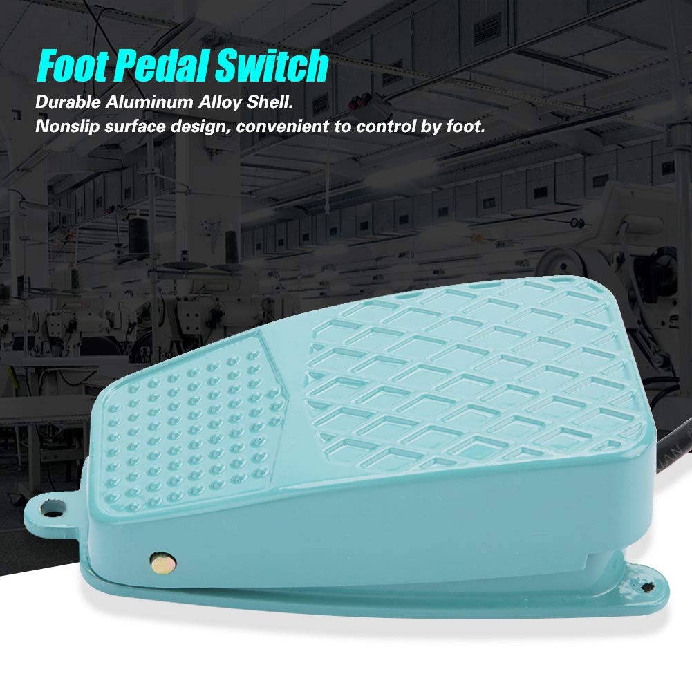 Hilitand TFS-2 Non-Slip Aluminum Alloy Foot Pedal Switch - SPDT Power Foot Switch 250V 10A with Electric Reset - Perfect for Industrial Machinery, Medical Equipment, and DIY Power Tools