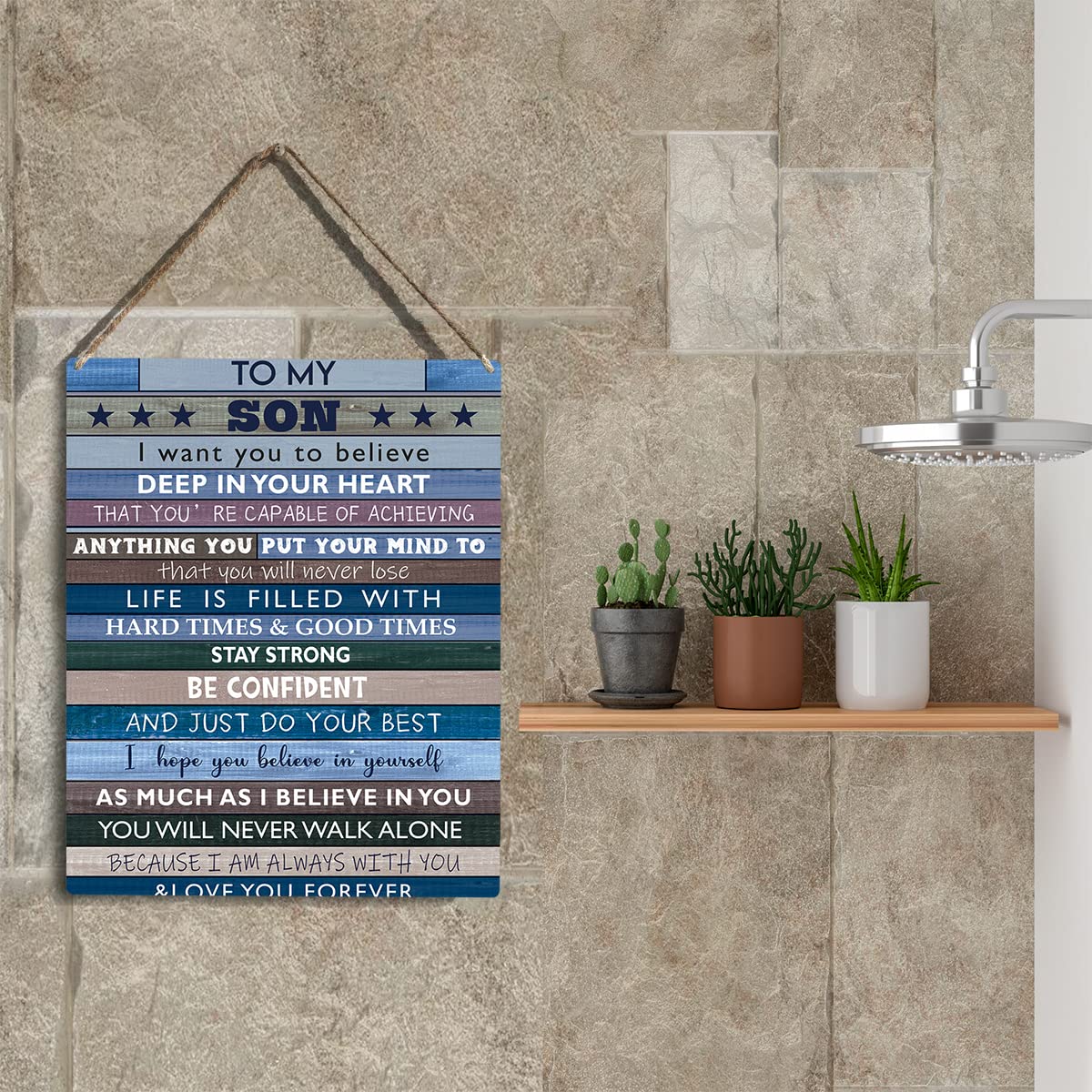 Inspirational Boys Room Decor Wall Art - 8x10 Inches Motivational Gifts for Teen Son from Mom & Dad - Perfect for Bedroom, Birthday, Christmas & Thanksgiving - Family Wall Decor for Boys