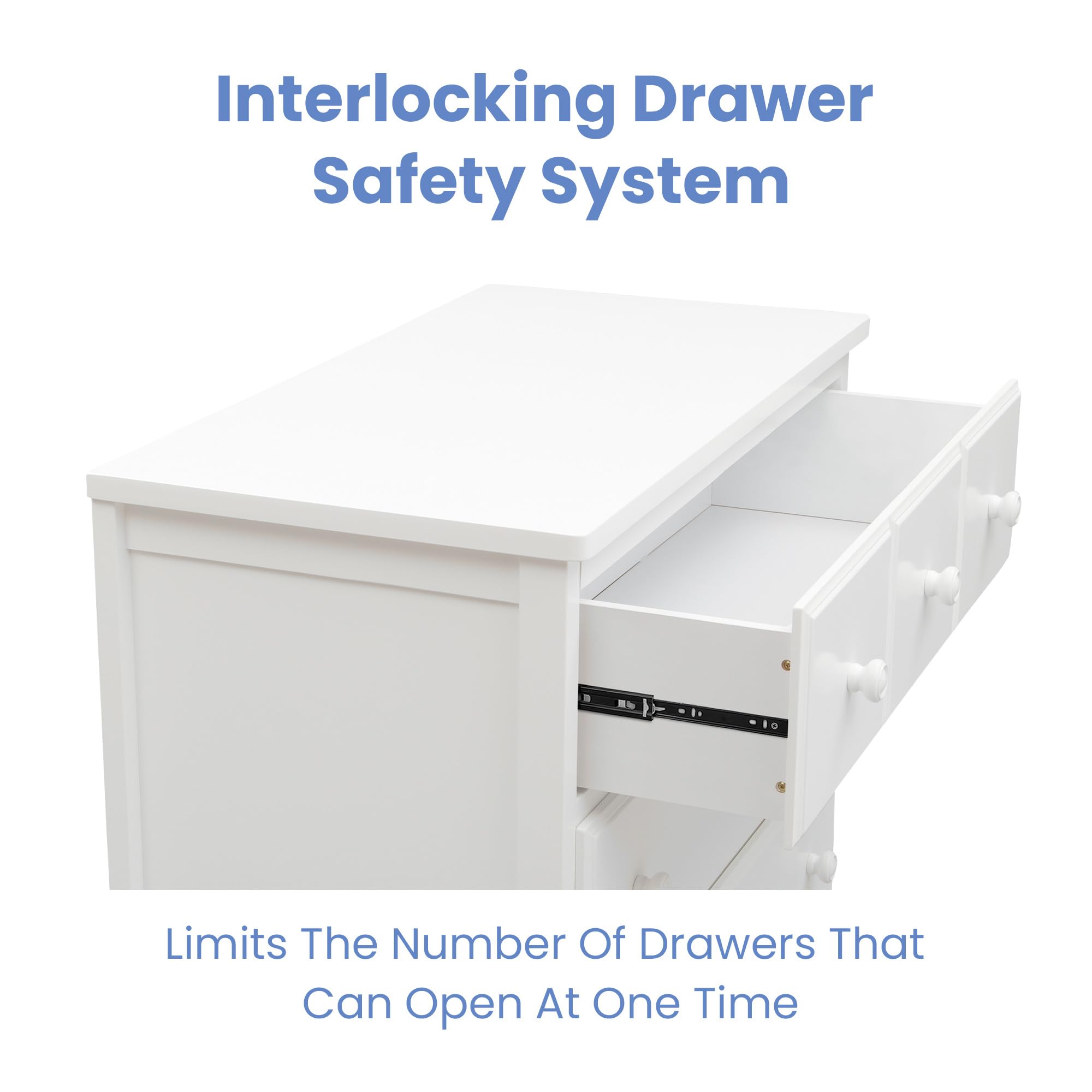 Delta Children 3-Drawer Dresser with Interlocking Drawers - Sturdy White Nursery Dresser for Baby Clothes & Storage | Perfect for Kids' Bedroom, Nursery Organization & Baby Essentials Storage