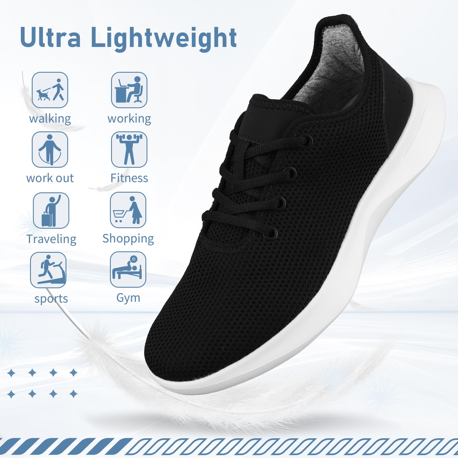 **Women's & Men's Lightweight Walking Sneakers with Arch Support - Non-Slip Athletic Running Shoes for Gym, Workout, Yoga & Daily Walking - Comfortable Tennis Shoes for Women & Men**