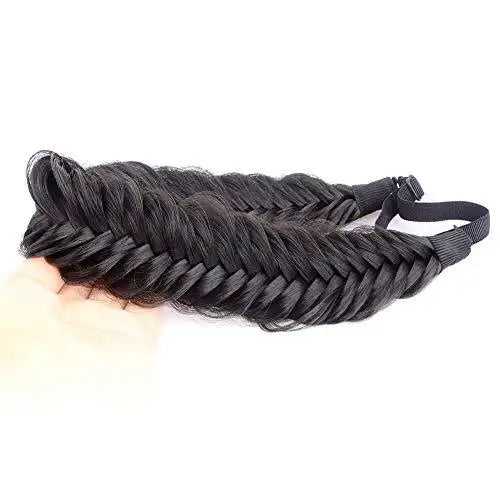 Elegant Fishtail Braided Headband - Stretchy Elastic Hair Accessory for Women & Girls - Perfect for Weddings, Parties, and Everyday Wear