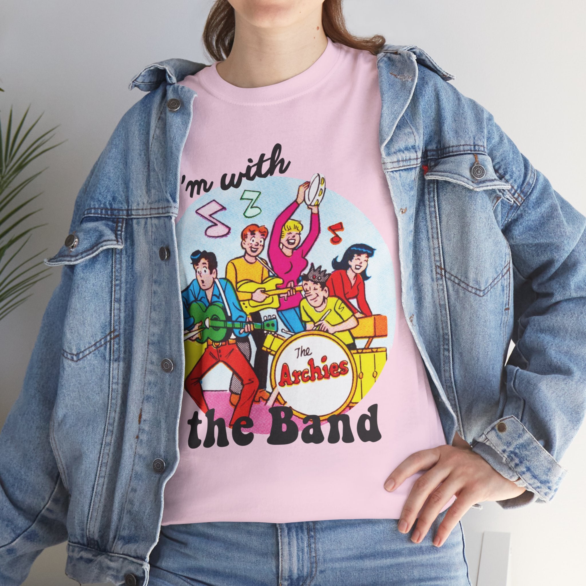 The Archies 'I'm With The Band' Graphic T-Shirt - Unisex Heavy Cotton Tee Featuring Archie Comics Characters | Perfect for Concerts, Comic Con & Retro Fashion