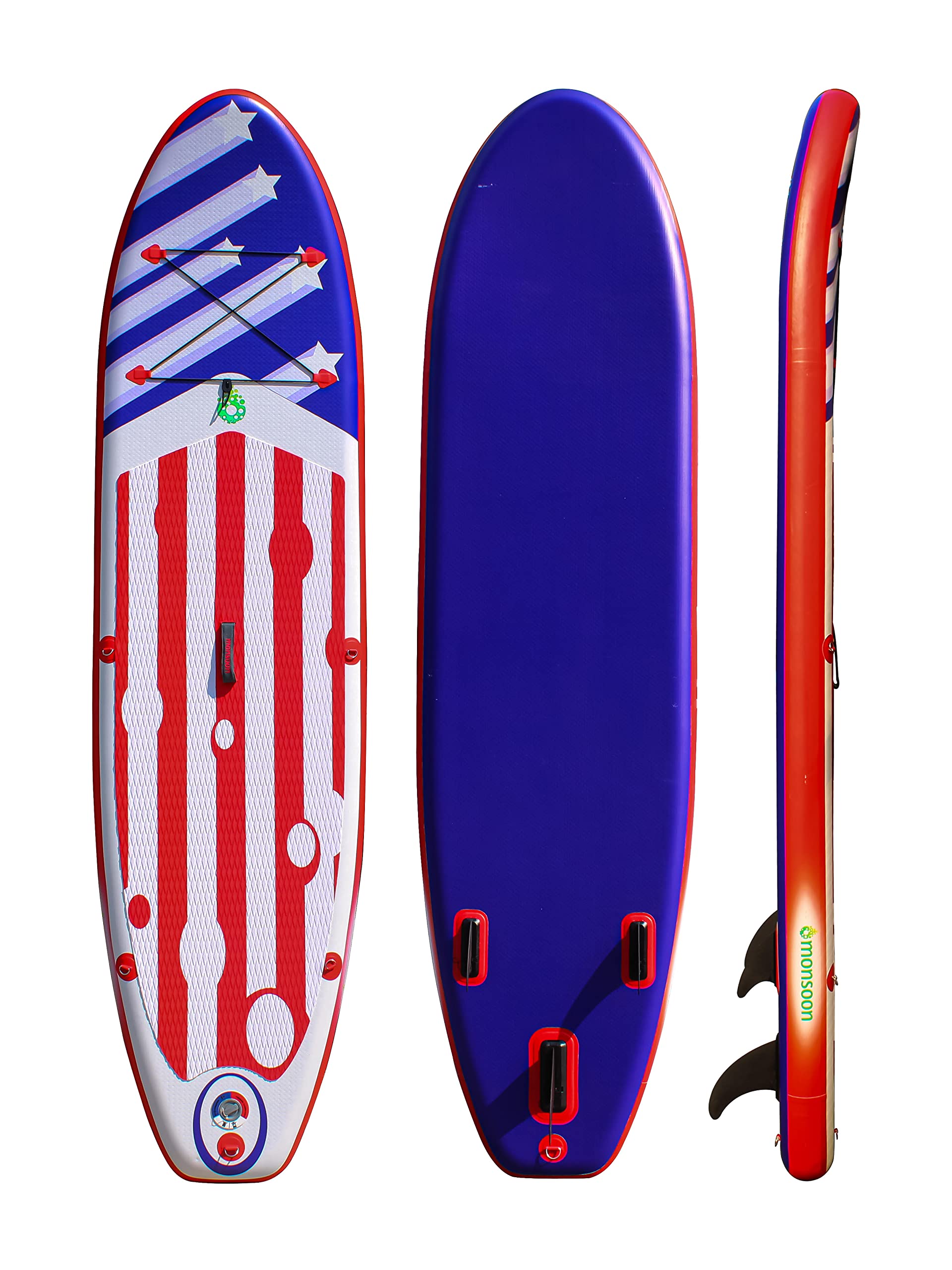 Monsoon Inflatable Stand Up Paddle Board (SUP) with Premium Accessories & Carry Bag - Lightweight, Durable for Lakes, Rivers & Ocean Paddling - Perfect for Yoga, Fishing & Family Water Adventures