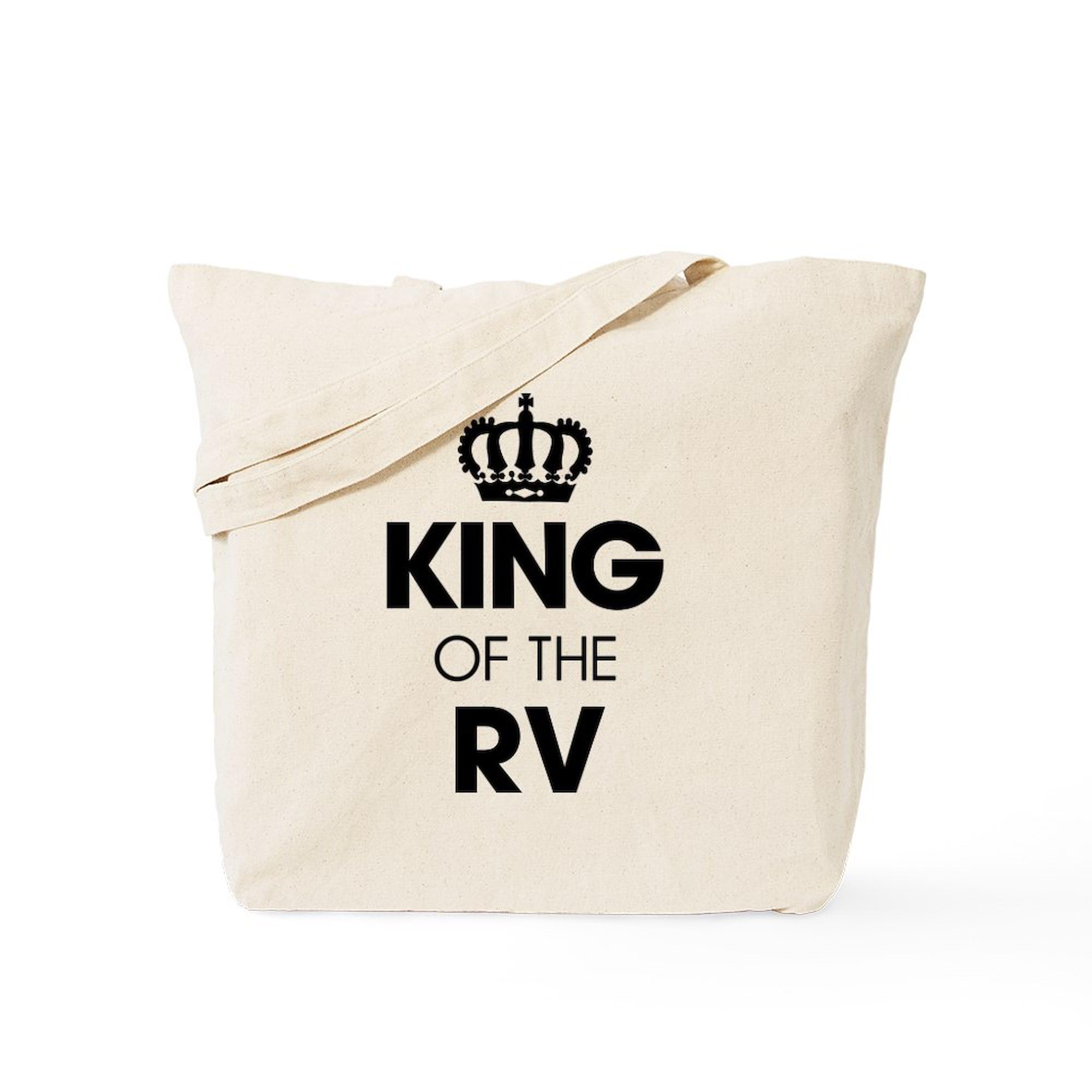 King Of The RV Natural Canvas Tote Bag - Eco-Friendly Reusable Shopping Bag for Groceries, Beach & Camping Trips
