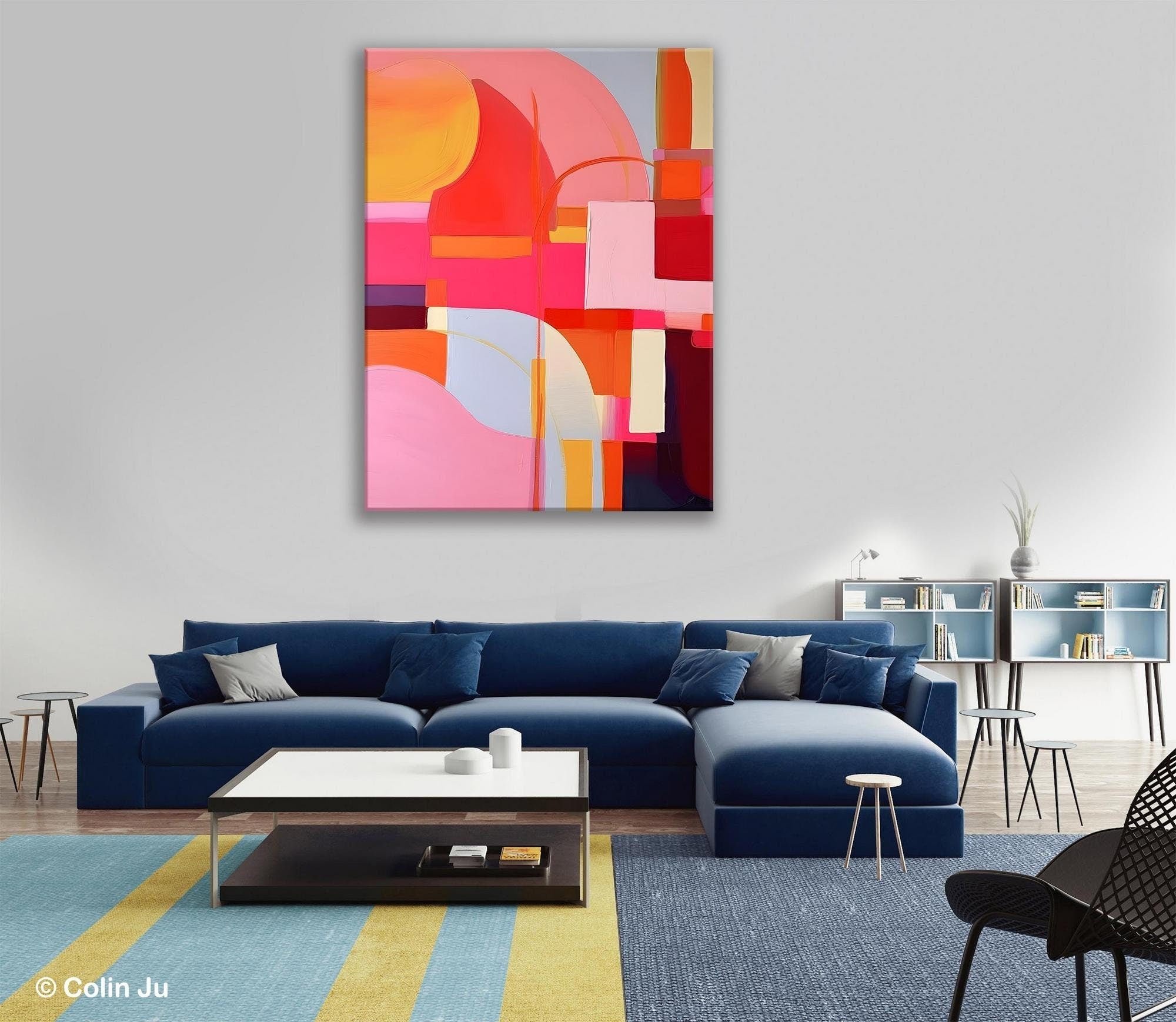 Contemporary Acrylic Canvas Painting - Modern Wall Art for Bedroom Decor | Large Original Handmade Artwork | Perfect for Living Room, Office & Home Decoration | Buy Unique Wall Art Online
