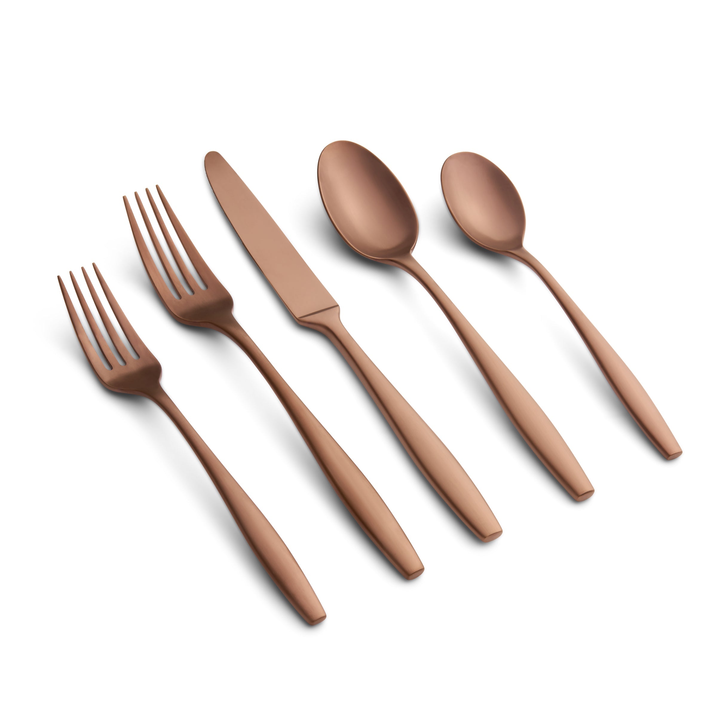 Premium Katerina Copper Satin 20-Piece Flatware Set - Elegant Stainless Steel Cutlery for Dinner Parties, Wedding Gifts & Fine Dining