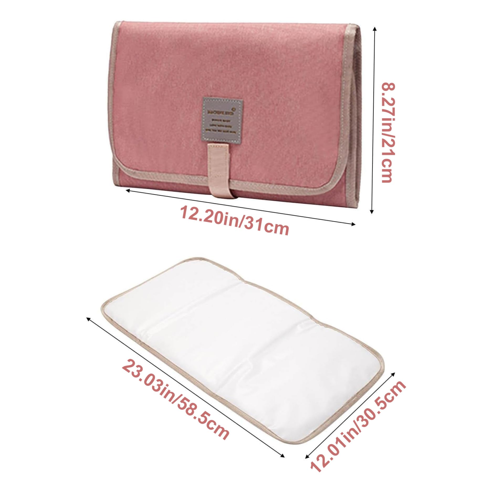 Waterproof Foldable Changing Mat 23x12 - Portable Diaper Changing Pad for Newborns | Travel, Home & Outdoor Use | Elegant & Lightweight Baby Changing Station for Nursery, Car & On-the-Go