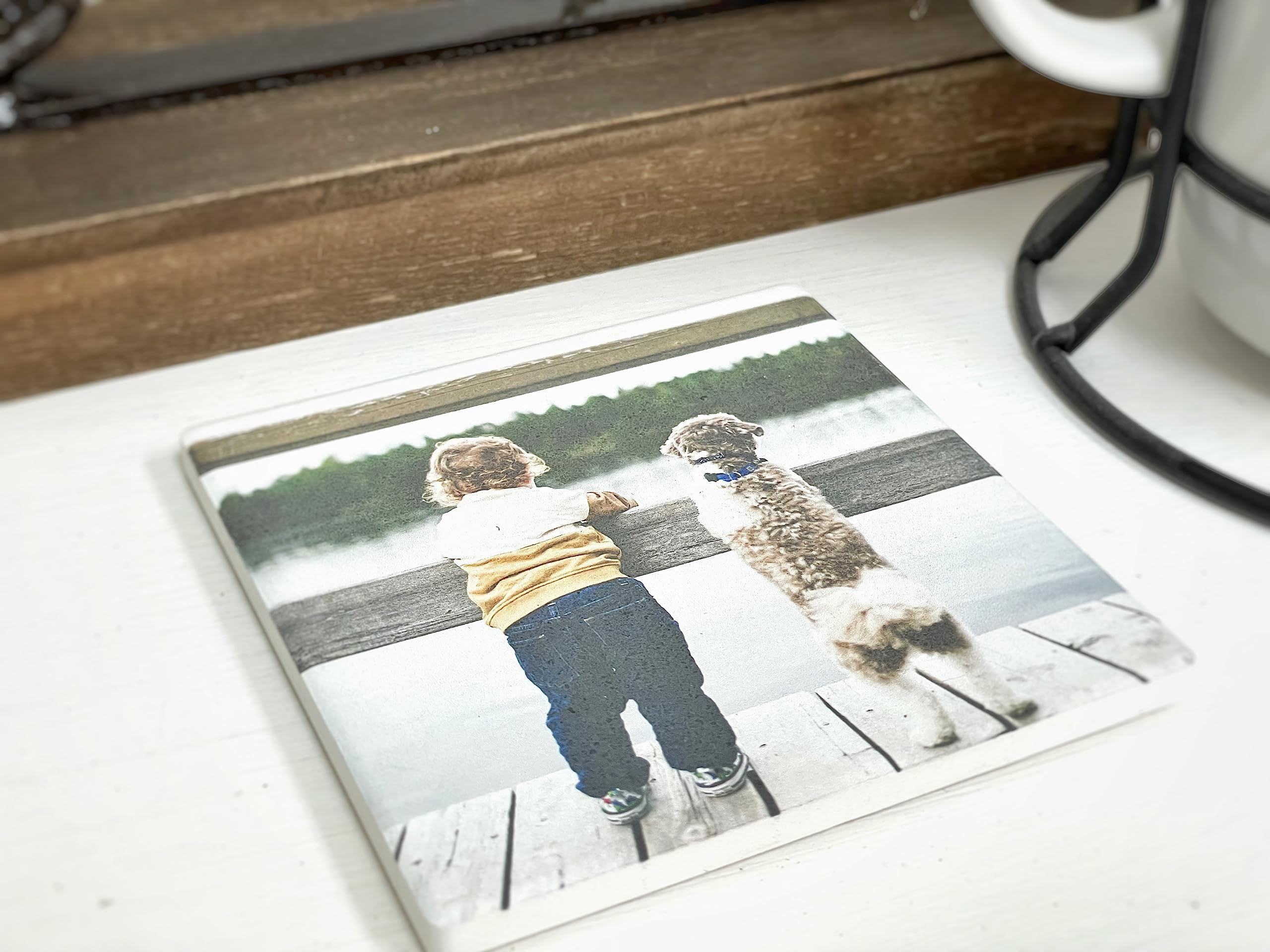 Custom Photo Coasters Set of 2 - Absorbent Ceramic Drink Coasters for Coffee & Wine - Personalized Housewarming, Wedding, Birthday Gift Idea - Perfect for Home Decor, Party Favors & Anniversary Presents