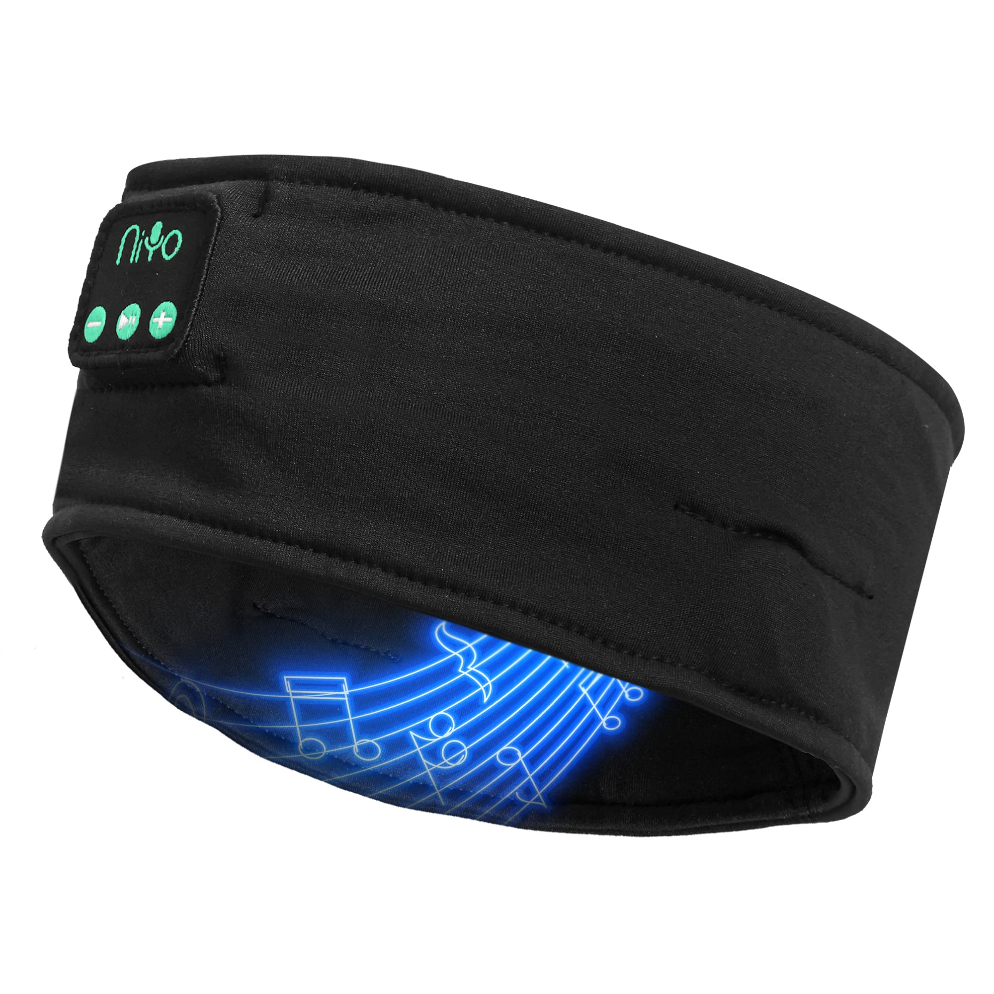 NiYo Sleep Headband with Built-In Bluetooth Headphones & Mic - Wireless Sleeping Headphones for Kids, Teens & Adults | Comfortable Small Size for Side Sleepers | Perfect for Nighttime Relaxation, Meditation & Travel