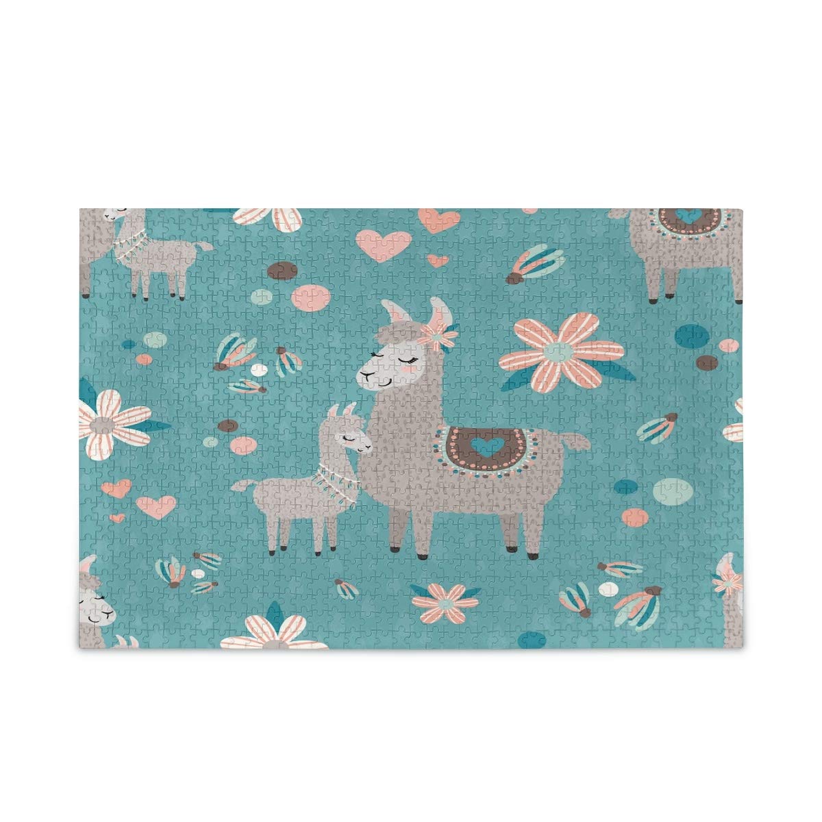 Qilmy 1000 Piece Jigsaw Puzzle - Adorable Mama Llama Design, Educational Brain Teaser & Stress Relief Game for Kids and Adults | Perfect for Family Game Night, Classroom Activities & Relaxation Therapy