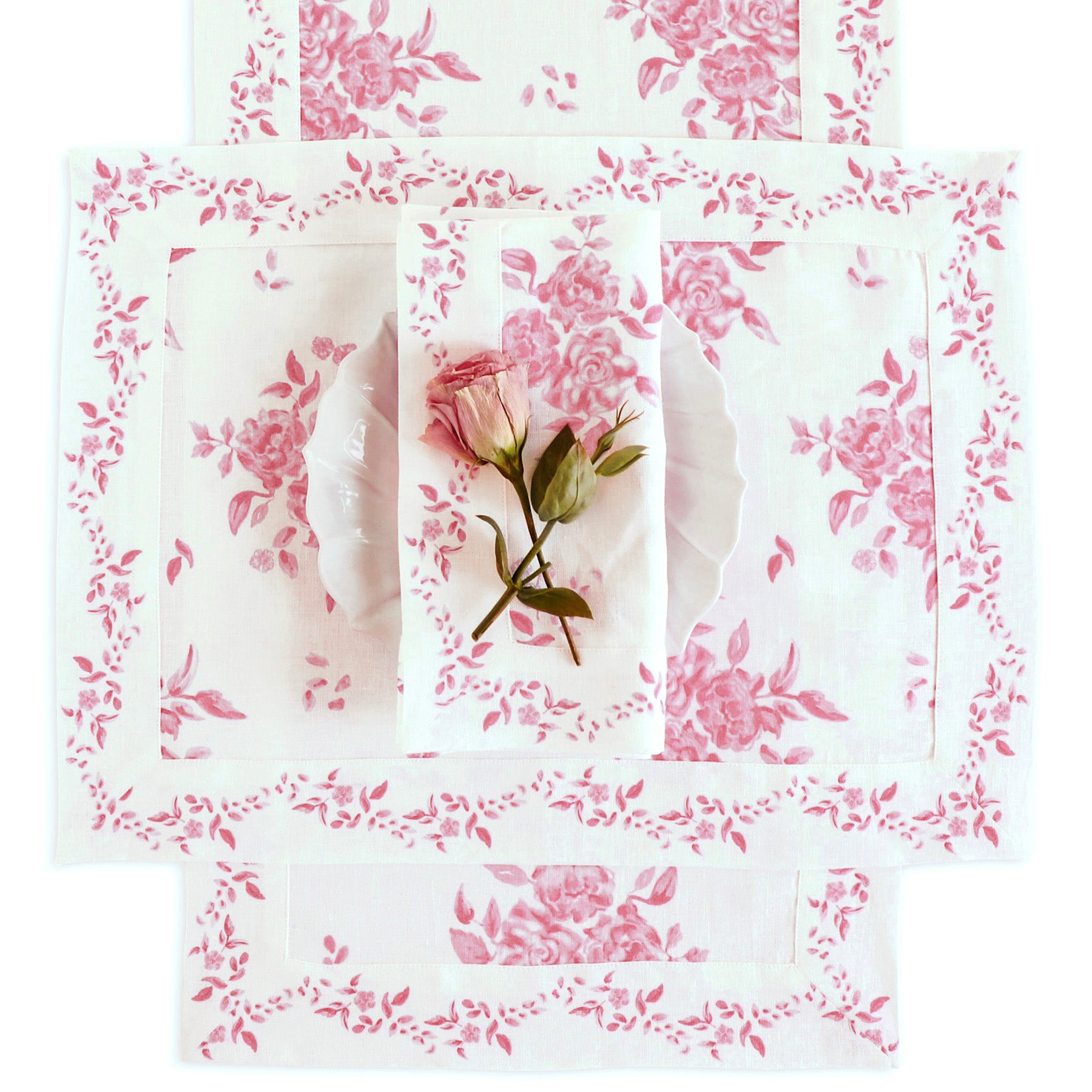 Jolie Fleur Placemats Set of 4 - Elegant Floral Table Mats for Dining, Kitchen Decor & Holiday Entertaining