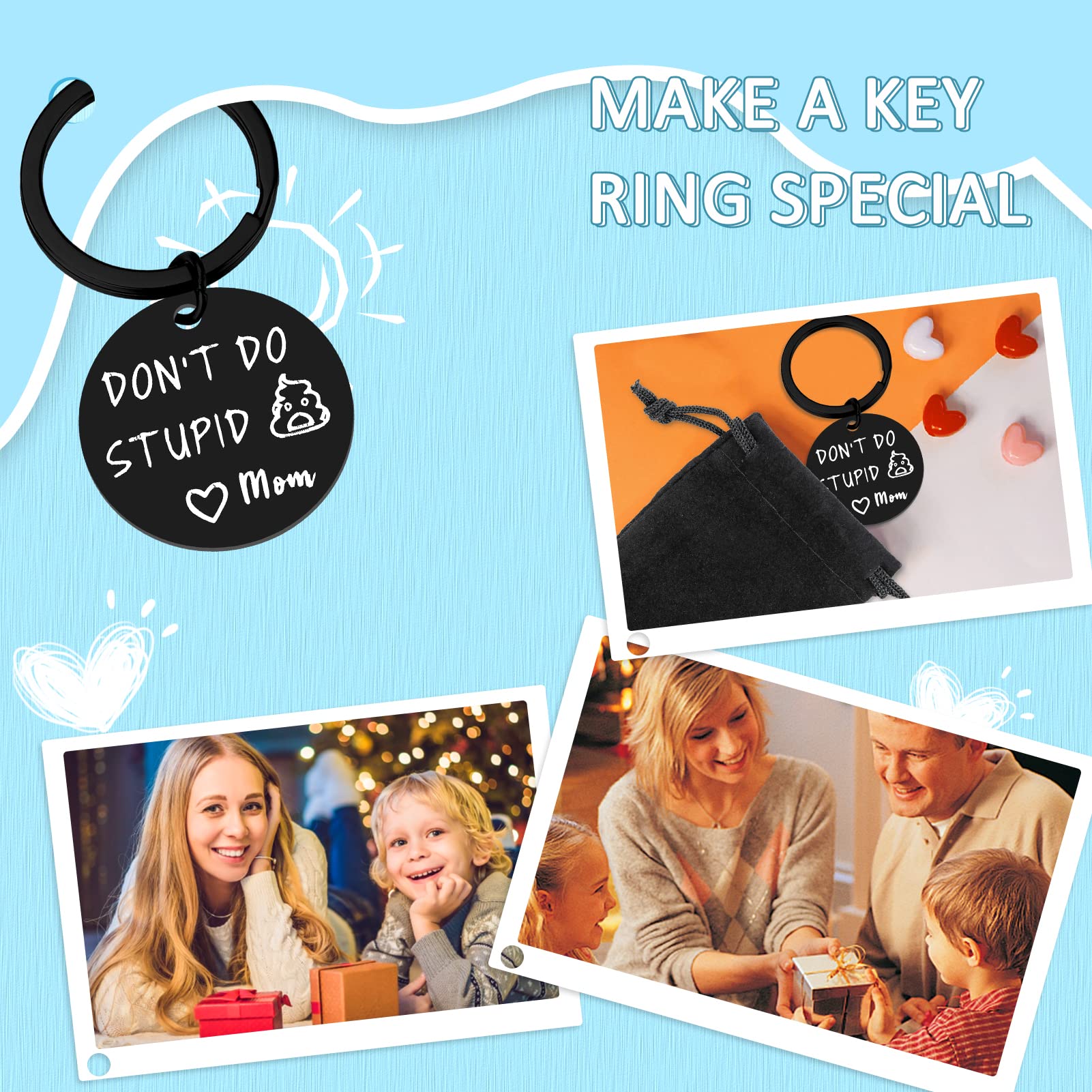PLwelth Funny Keychain - Cute Gift for Women, Mom, Daughter & Son - Perfect for Mother’s Day, Birthday & Christmas - Great for Everyday Use, Car Keys & Purse Accessories