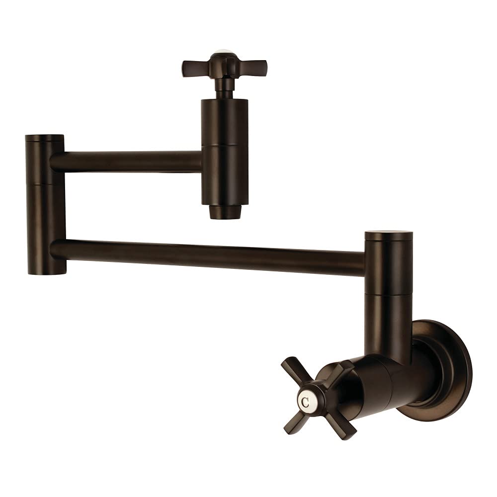 KINGSTON BRASS KS8105ZX Millennium Pot Filler in Oil Rubbed Bronze - Wall Mounted Kitchen Faucet for Easy Cooking & Filling Pots