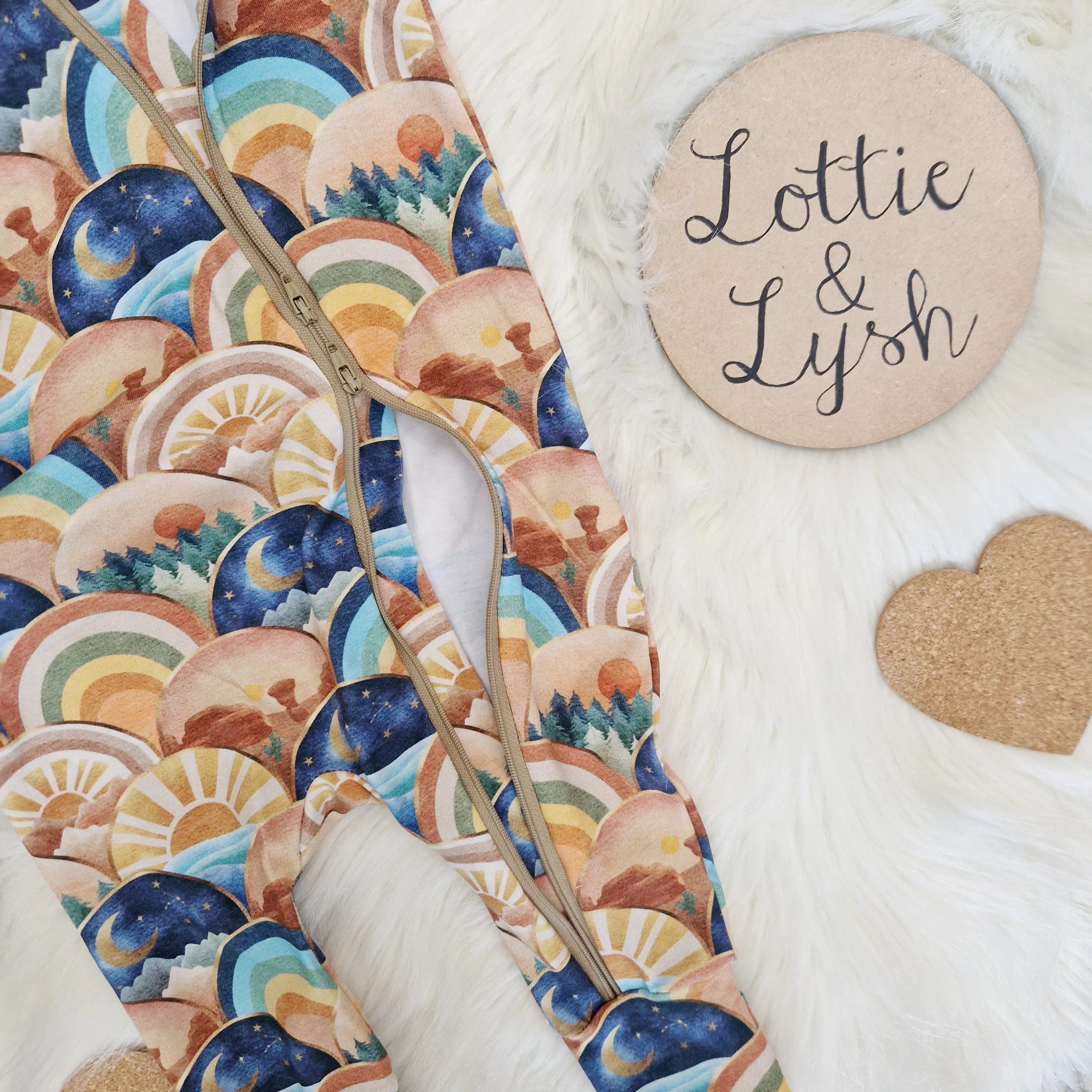 Boho Arcs Baby Bodysuit with Zipper - Soft & Stylish Infant Onesie for Newborns, Perfect for Playtime, Outings & Photo Shoots