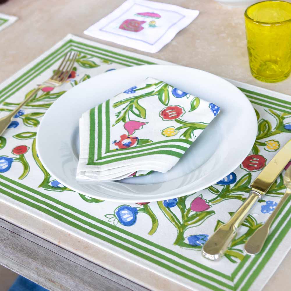 Emma Placemat Set of 4 - Premium Cotton Table Mats for Dining, Kitchen & Home Decor - Washable & Durable Placemats for Everyday Use & Special Occasions
