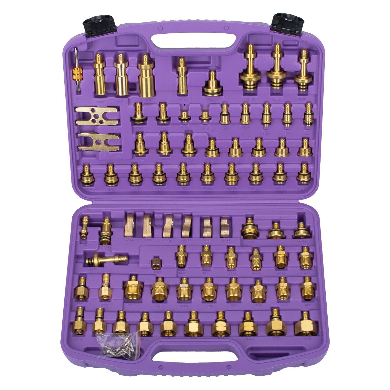 77PCS Air Conditioning Leak Test Kit - Professional A/C Leak Detector & Compressor Diagnostic Repair Tool Set for Car HVAC System Maintenance