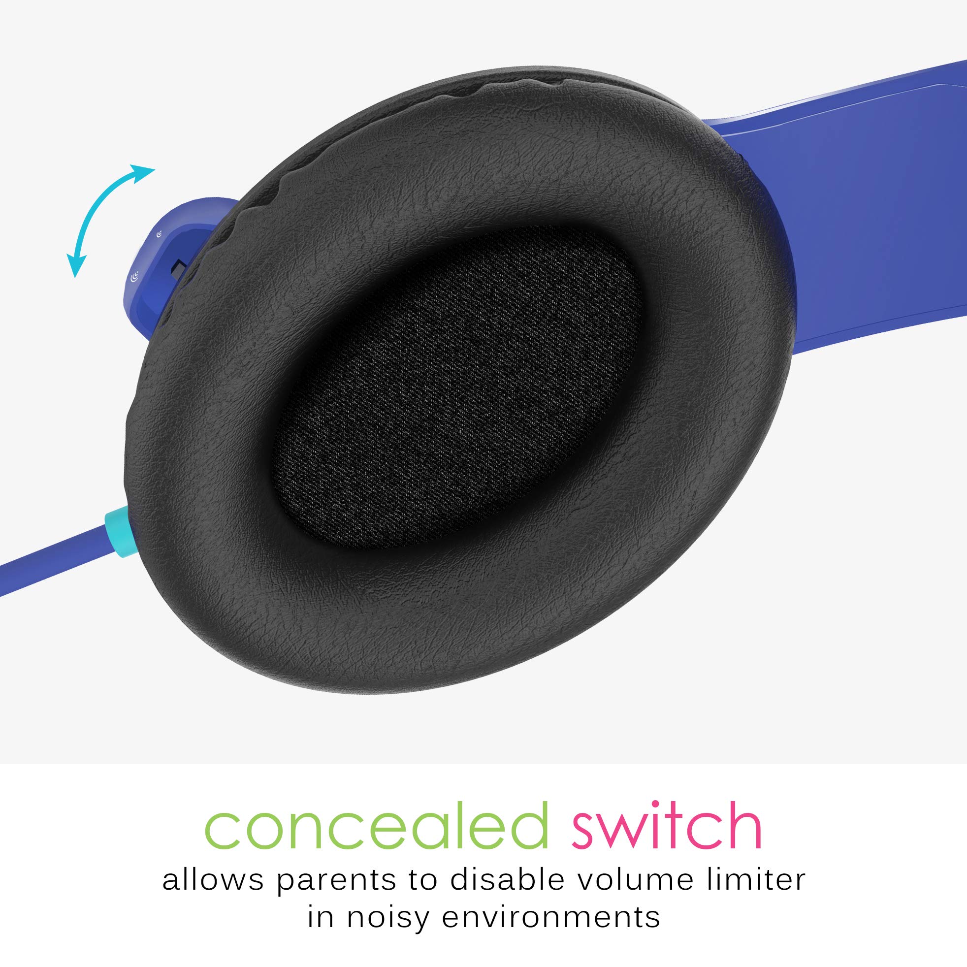 MEE audio KidJamz 3 Kids Safe Volume Limited Headphones with Built-in Mic - Adjustable On-Ear Headset with 3.5mm Jack & Tangle-Free Cord for Online Learning, School, Travel, Tablet - Perfect for Distance Education, Homeschooling, and Airplane Entertainment