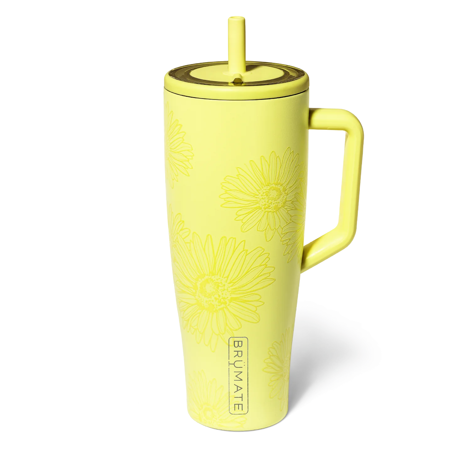 Brumate Era 40 oz Insulated Stainless Steel Tumbler with Straw - Citrus Daisy Print | Leakproof Travel Mug for Hot & Cold Drinks | Perfect for Office, Gym, Hiking & Outdoor Activities