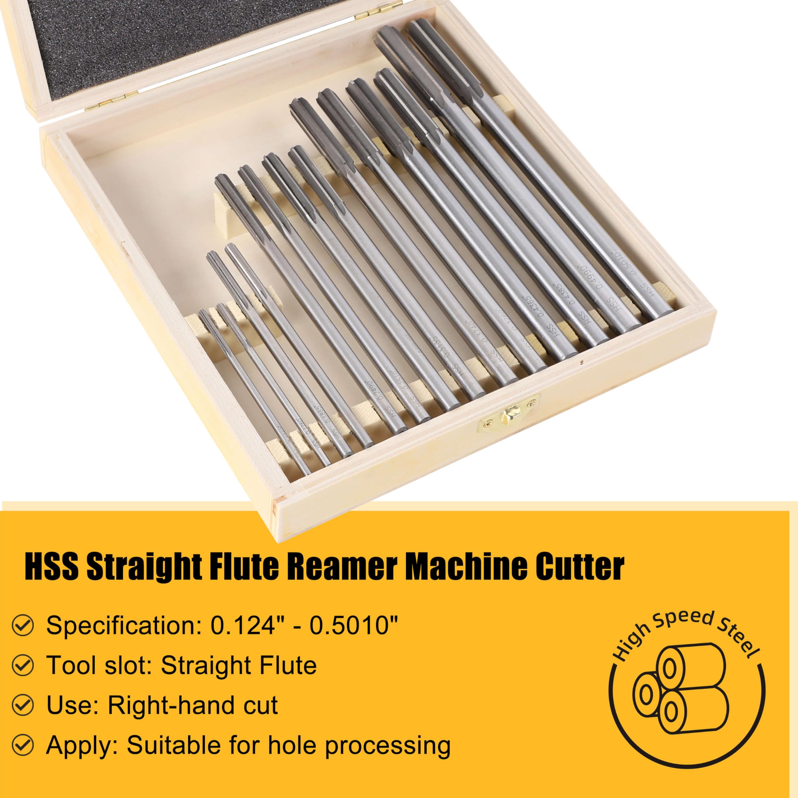 14pcs HSS Chucking Reamer Set (0.1240