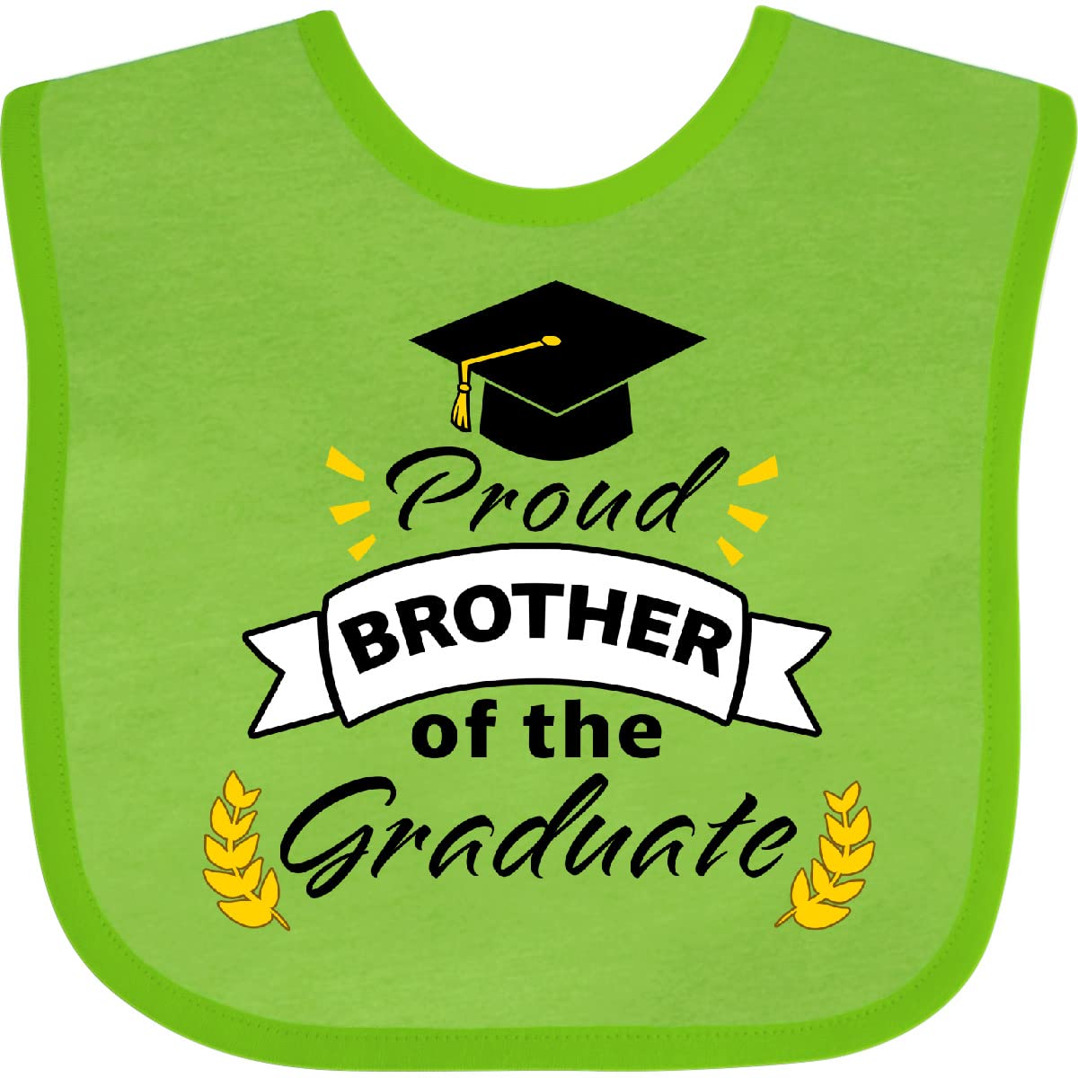 Inktastic Proud Brother of the Graduate Baby Bib - Funny Family Graduation Gift for Siblings, Babies & Toddlers - Perfect for Graduation Parties, Photo Shoots & Celebrations