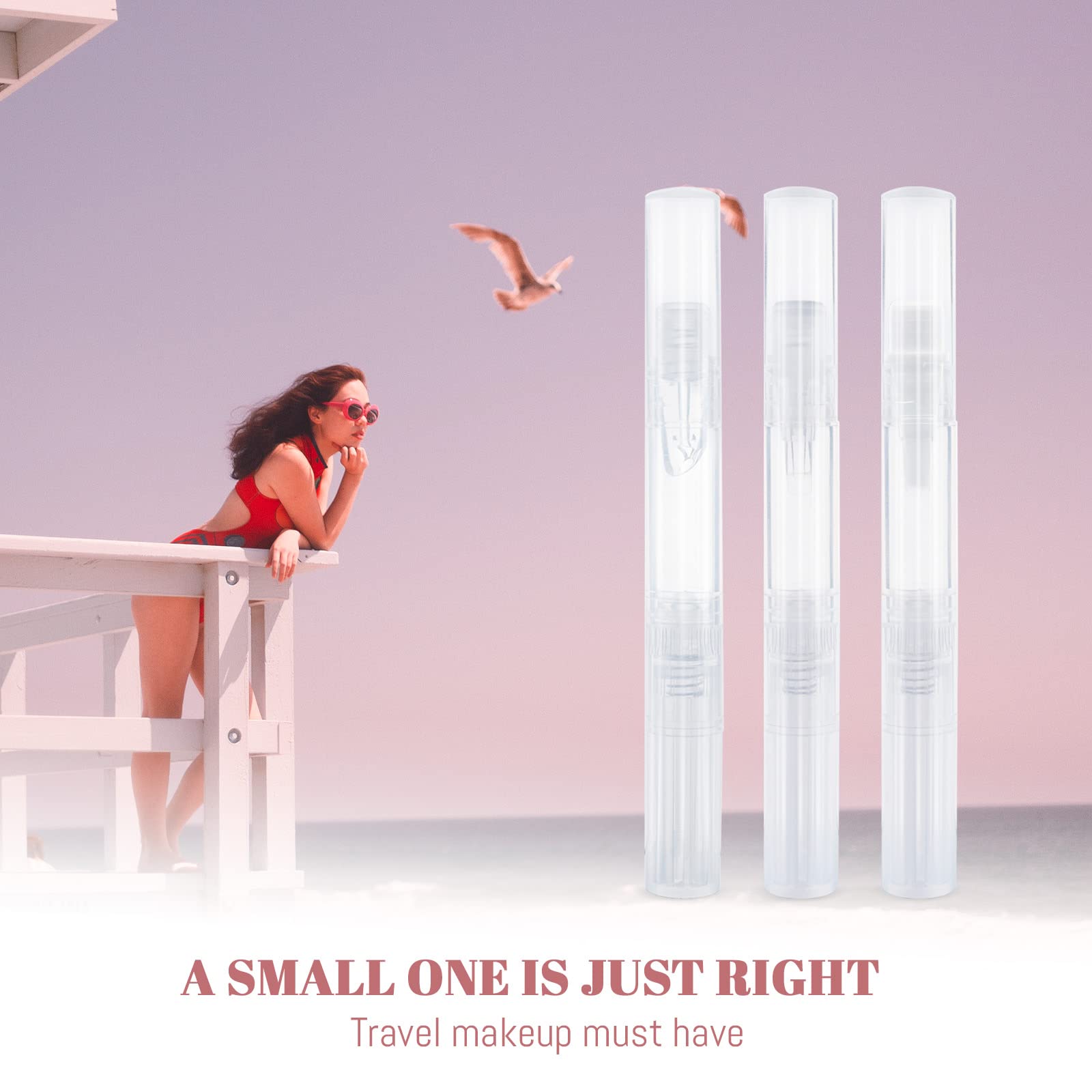 2.5ml Empty Cuticle Oil Pen with Brush Tip - Non-Refillable Transparent Nail Oil Applicator - Portable Cosmetic Dispenser for Cuticle Care, Nail Treatment & Lip Gloss - Travel-Friendly Beauty Accessories (3-Pack, White) - Perfect for Salon, Home Use & On-the-Go Nail Care