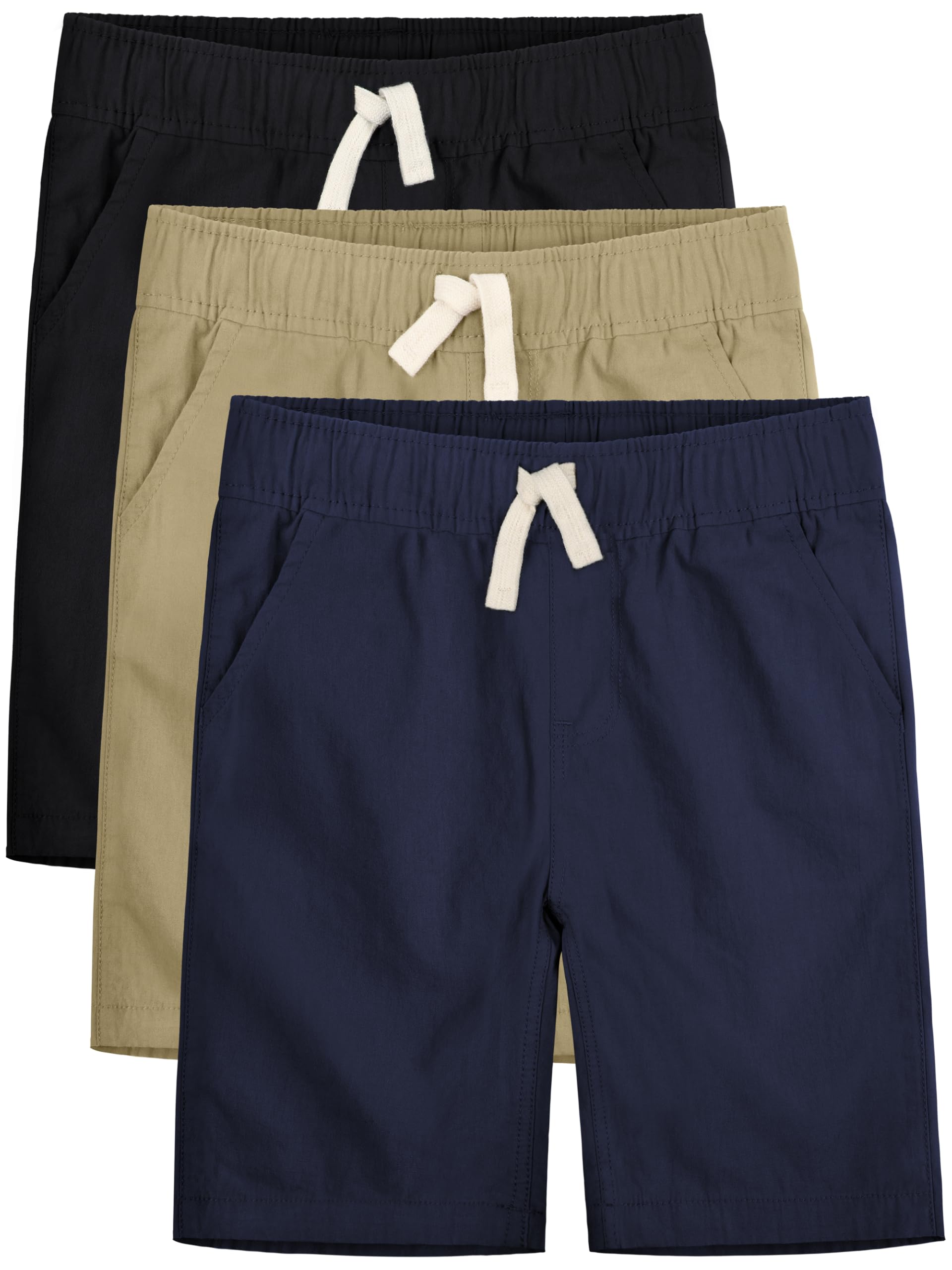 OHD 3 Pack Boys School Uniform Shorts - Comfortable Jogger Shorts for Kids, Uniform Pants for School & Play | Perfect for Classroom, Gym & Outdoor Activities