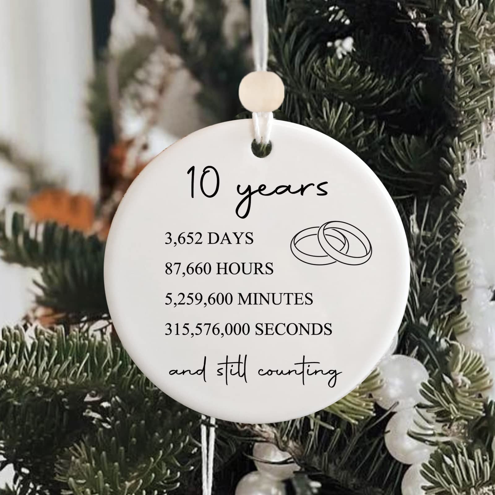 10 Year Anniversary Gifts for Couples - Romantic Tin & Aluminum Wedding Gifts for Him or Her - Perfect 10th Anniversary Present for Wife, Husband - Ideal for Milestone Celebrations & Renewing Vows