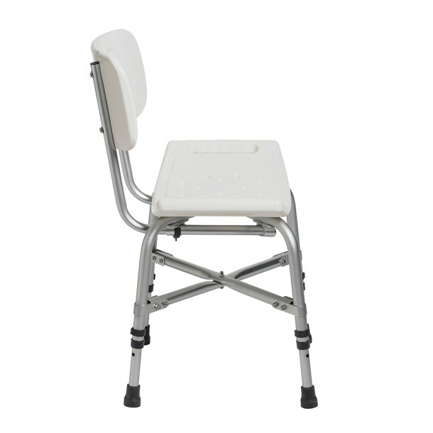 Premium Bariatric Shower Chair with Heavy-Duty Cross Frame Support - Non-Slip Seat for Safe Bathing, Elderly & Mobility Aid Use