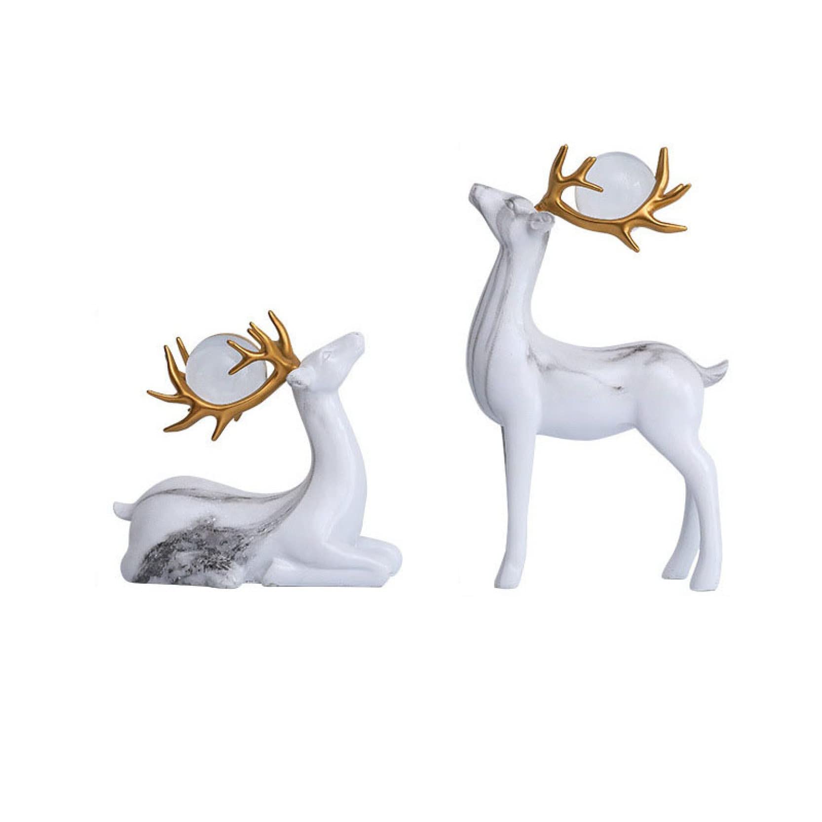 Nordic Marble Deer Statue - Modern Elk Sculpture for Luxury Home Decor, Handcrafted Wedding Gift & Desktop Decoration - Perfect for Living Room, Office or Wedding Centerpiece