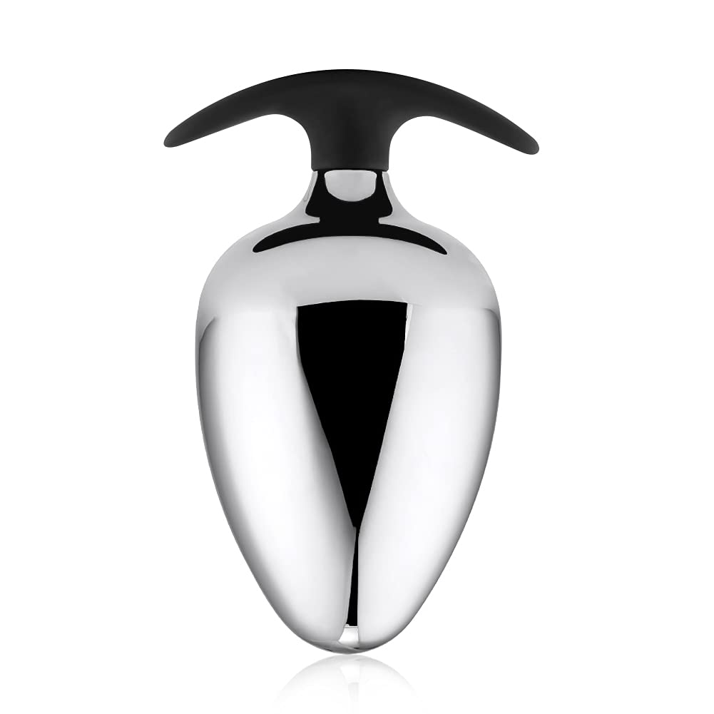 Romi Large Metal Anal Plug - Heavy Duty Stainless Steel Butt Plug for Men & Women - Extra Size for Advanced Users - Perfect for BDSM, Anal Training & Sensual Play